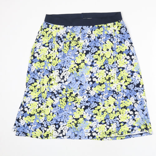 Cotton Traders Womens Multicoloured Floral Viscose Flare Skirt Size 14 - Size 14-16