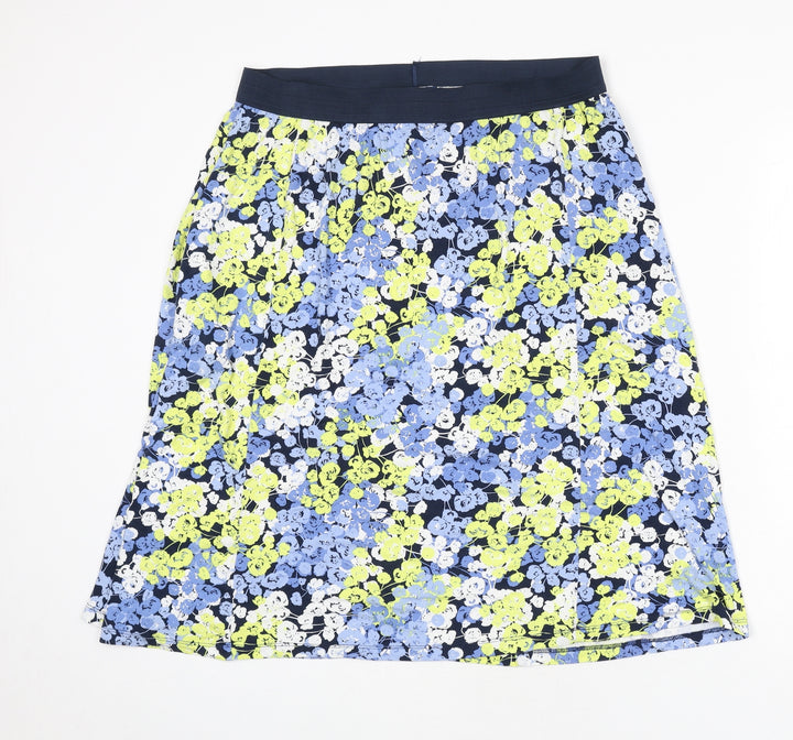 Cotton Traders Womens Multicoloured Floral Viscose Flare Skirt Size 14 - Size 14-16