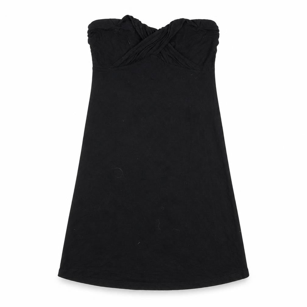 Front view of Next women’s black viscose a-line, size UK 10, off the shoulder pullover
