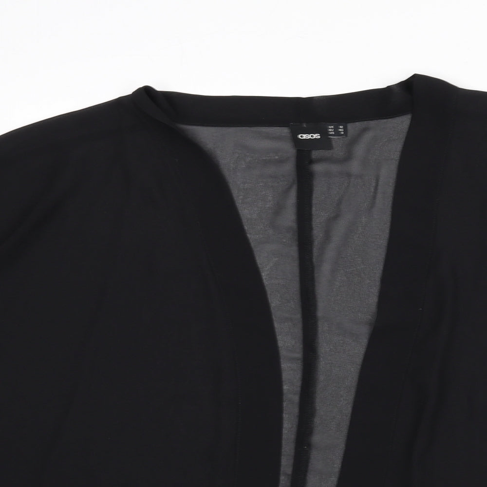 ASOS Womens Black Polyester Kimono Blouse Size 12 V-Neck
