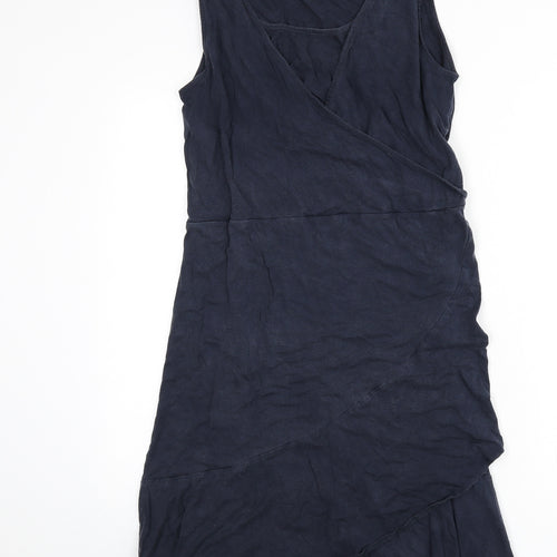 Mama-licious Womens Blue Lyocell A-Line Size L Scoop Neck Pullover