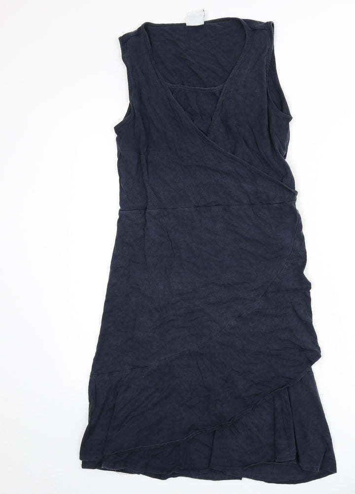 Mama-licious Womens Blue Lyocell A-Line Size L Scoop Neck Pullover