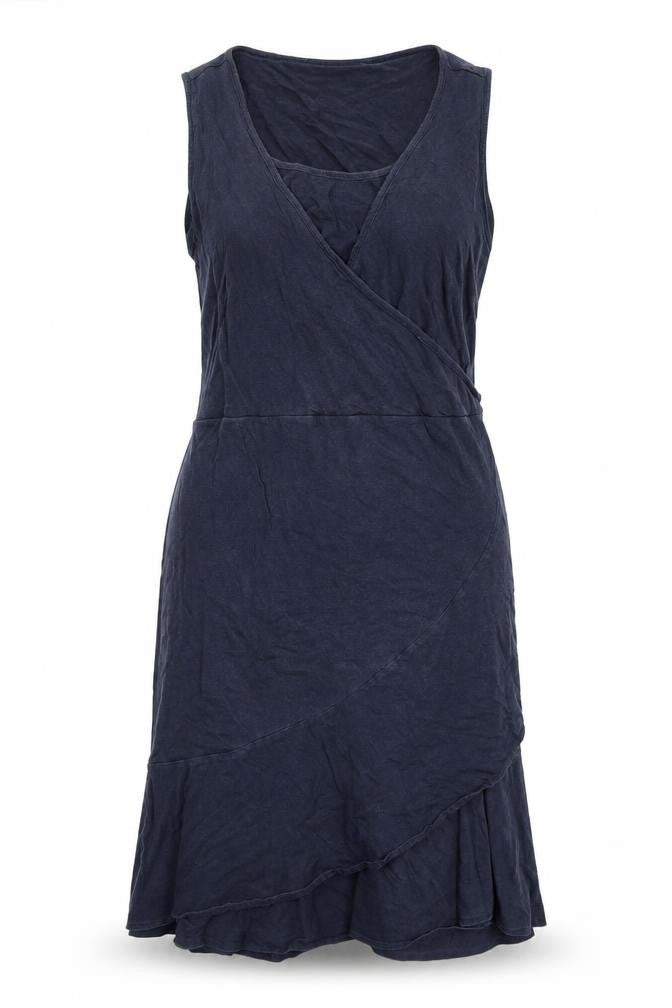 Front view of Mama-licious women’s blue lyocell a-line, size L, scoop neck pullover