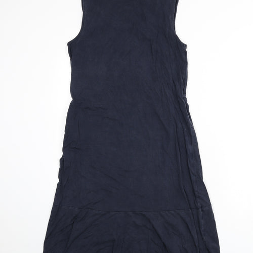 Mama-licious Womens Blue Lyocell A-Line Size L Scoop Neck Pullover