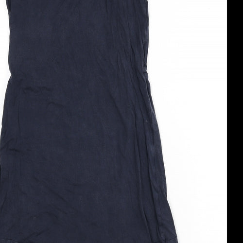 Mama-licious Womens Blue Lyocell A-Line Size L Scoop Neck Pullover