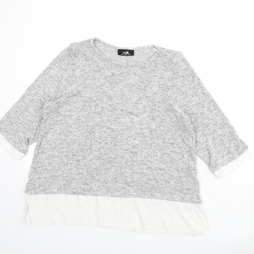 Wallis Womens Grey Boat Neck Viscose Pullover Jumper Size 14