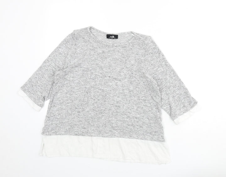 Wallis Womens Grey Boat Neck Viscose Pullover Jumper Size 14