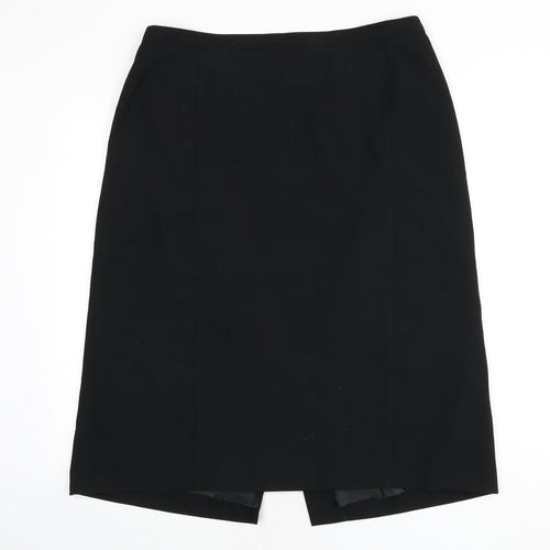 ELVI Womens Black Polyester Straight & Pencil Skirt Size 10 Zip - Slit