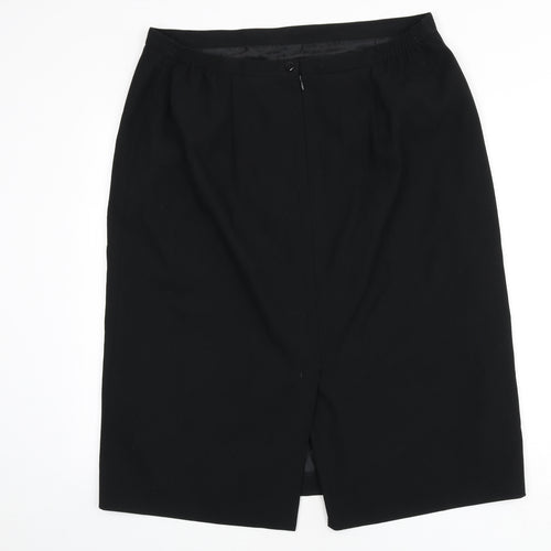 ELVI Womens Black Polyester Straight & Pencil Skirt Size 10 Zip - Slit