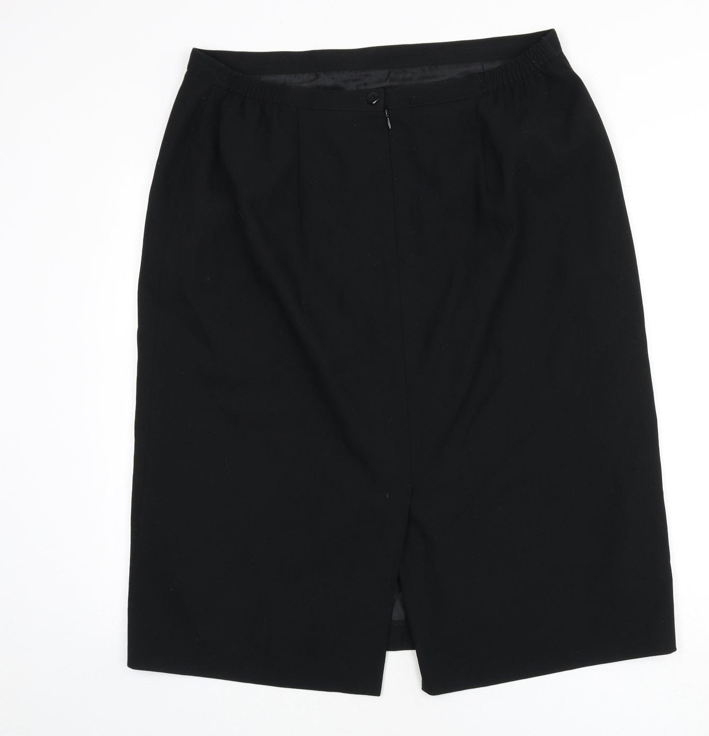 ELVI Womens Black Polyester Straight & Pencil Skirt Size 10 Zip - Slit