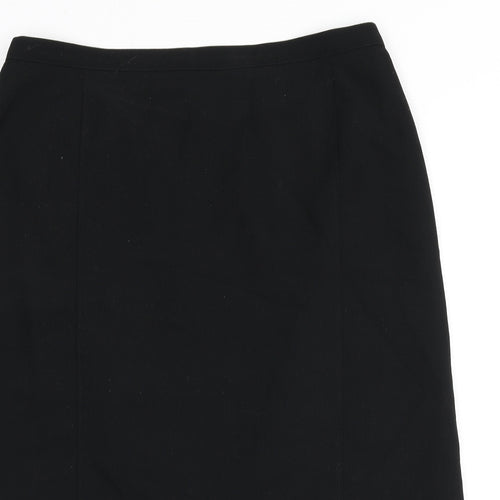 ELVI Womens Black Polyester Straight & Pencil Skirt Size 10 Zip - Slit