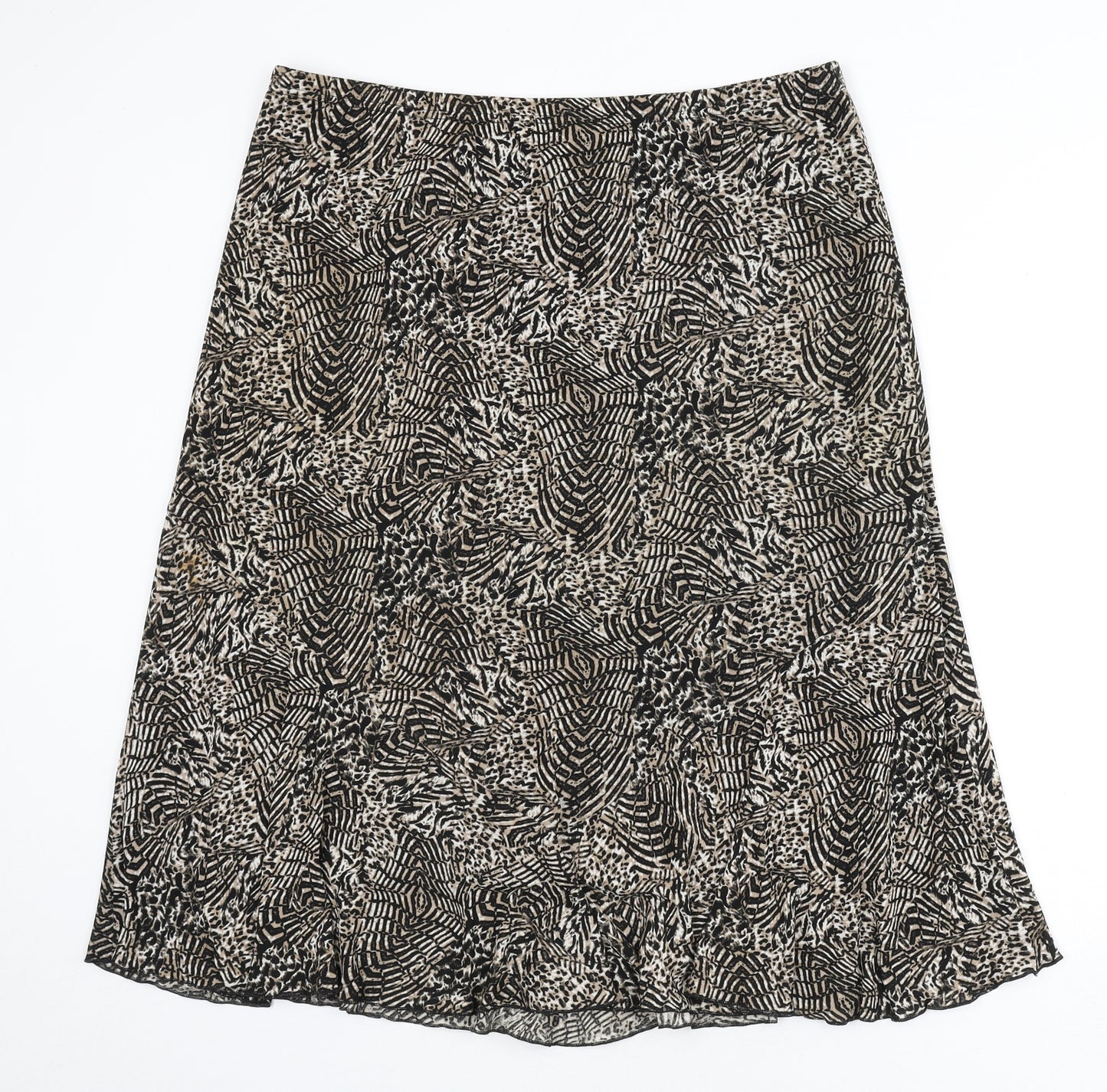 Bonmarché Womens Multicoloured Animal Print Polyester Flare Skirt Size 18 - Leopard Print