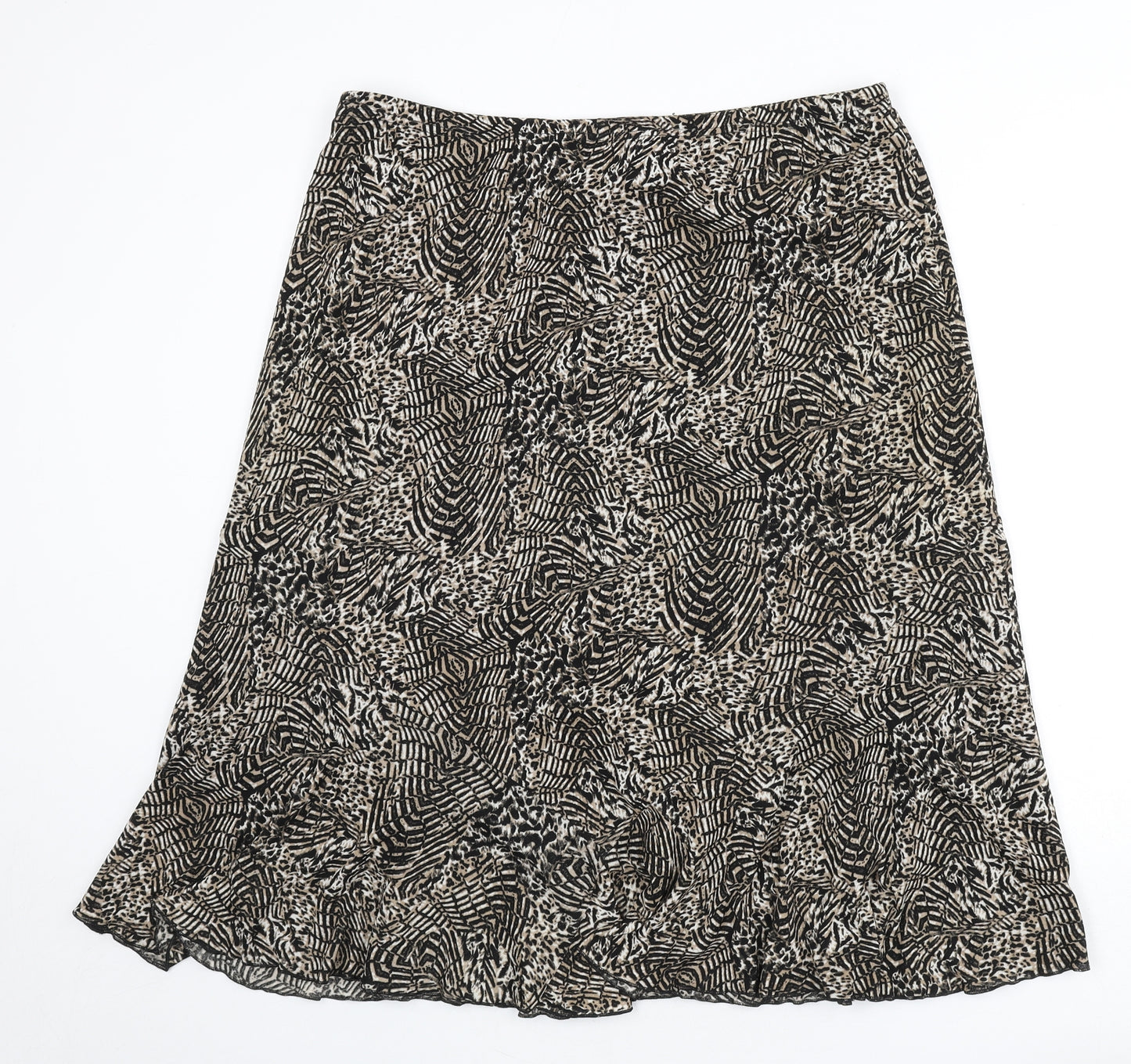 Bonmarché Womens Multicoloured Animal Print Polyester Flare Skirt Size 18 - Leopard Print