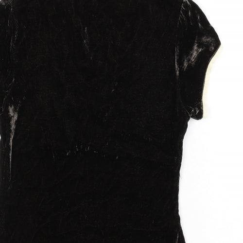 Esprit Womens Brown Viscose Basic T-Shirt Size M V-Neck - Lace Trim