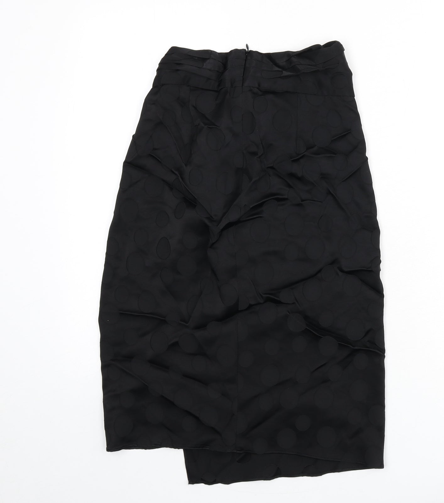 Zara Womens Black Polka Dot Viscose Straight & Pencil Skirt Size XS Zip