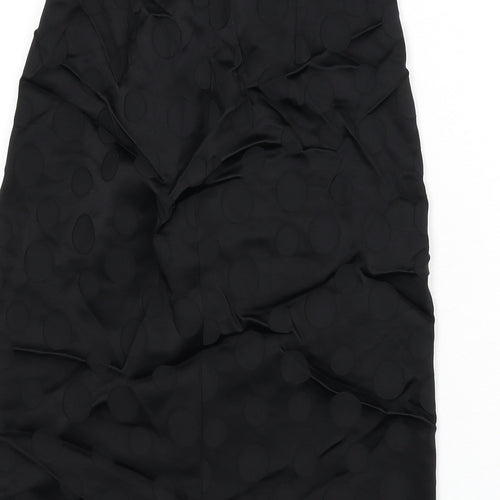 Zara Womens Black Polka Dot Viscose Straight & Pencil Skirt Size XS Zip