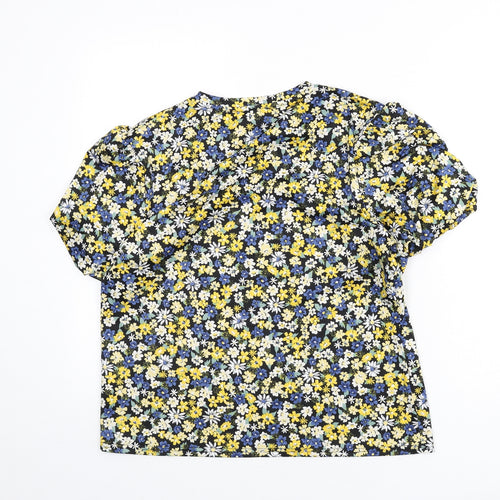 dusk Womens Multicoloured Floral Polyester Basic T-Shirt Size 14 Round Neck