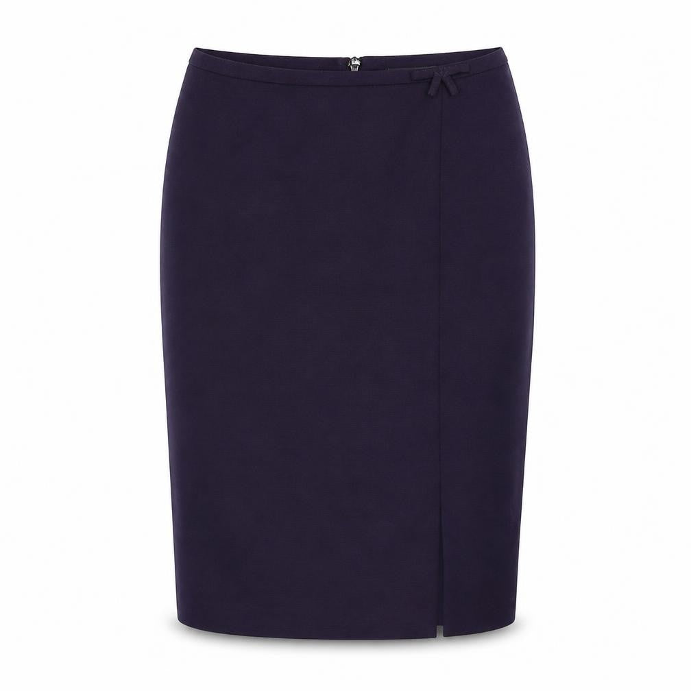 Marks and Spencer Womens Purple Polyester Straight & Pencil Skirt Size 10 Zip - Slit