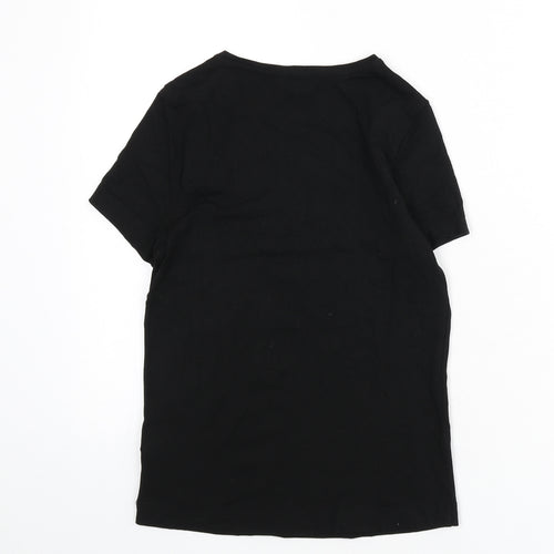 Limited Edition Womens Black Modal Basic T-Shirt Size 10 Round Neck
