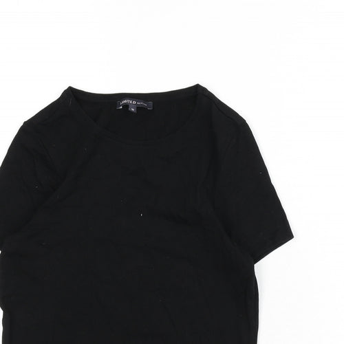 Limited Edition Womens Black Modal Basic T-Shirt Size 10 Round Neck