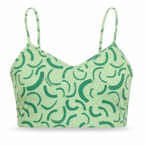 Bershka Womens Green Geometric Polyester Camisole Tank Size M V-Neck