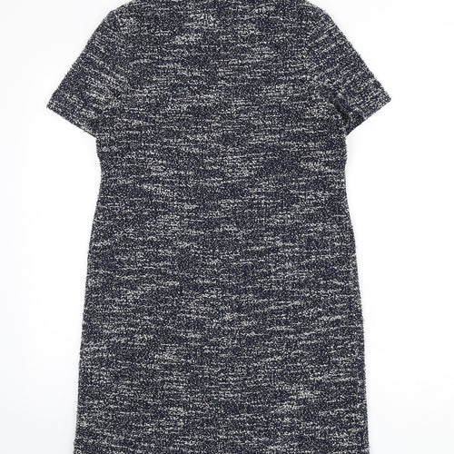 Roman Womens Blue Polyester Sheath Size 10 Round Neck Zip