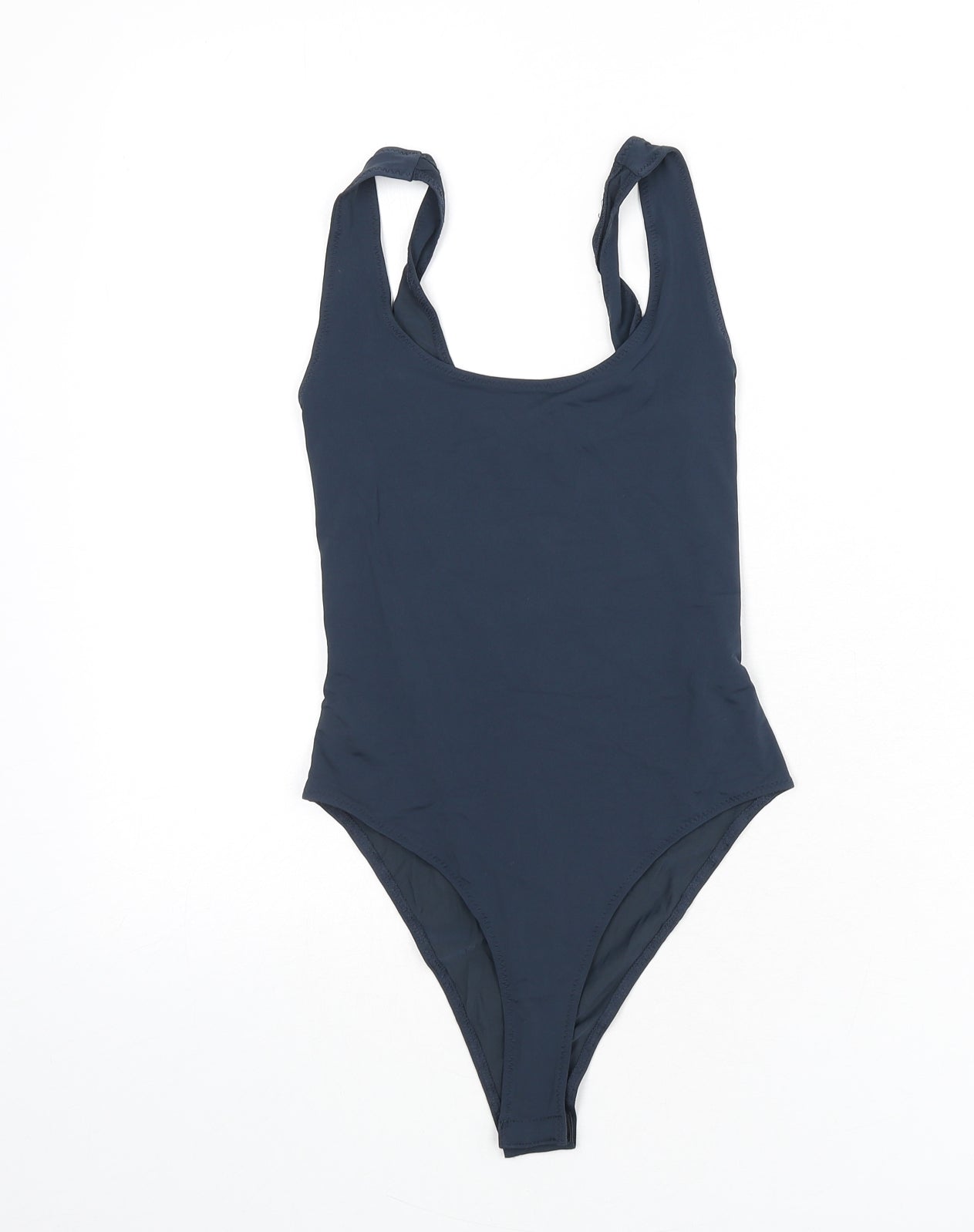 Zara Womens Blue Nylon Bodysuit One-Piece Size M Snap