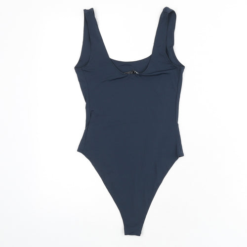 Zara Womens Blue Nylon Bodysuit One-Piece Size M Snap