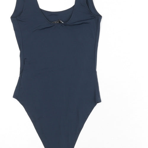 Zara Womens Blue Nylon Bodysuit One-Piece Size M Snap