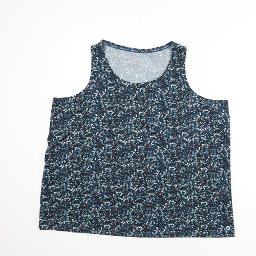GOODMOVE Womens Multicoloured Geometric Polyester Basic Tank Size 24 Scoop Neck