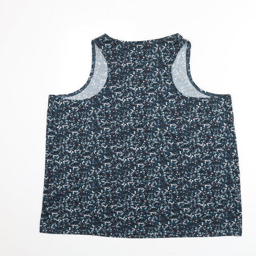 GOODMOVE Womens Multicoloured Geometric Polyester Basic Tank Size 24 Scoop Neck