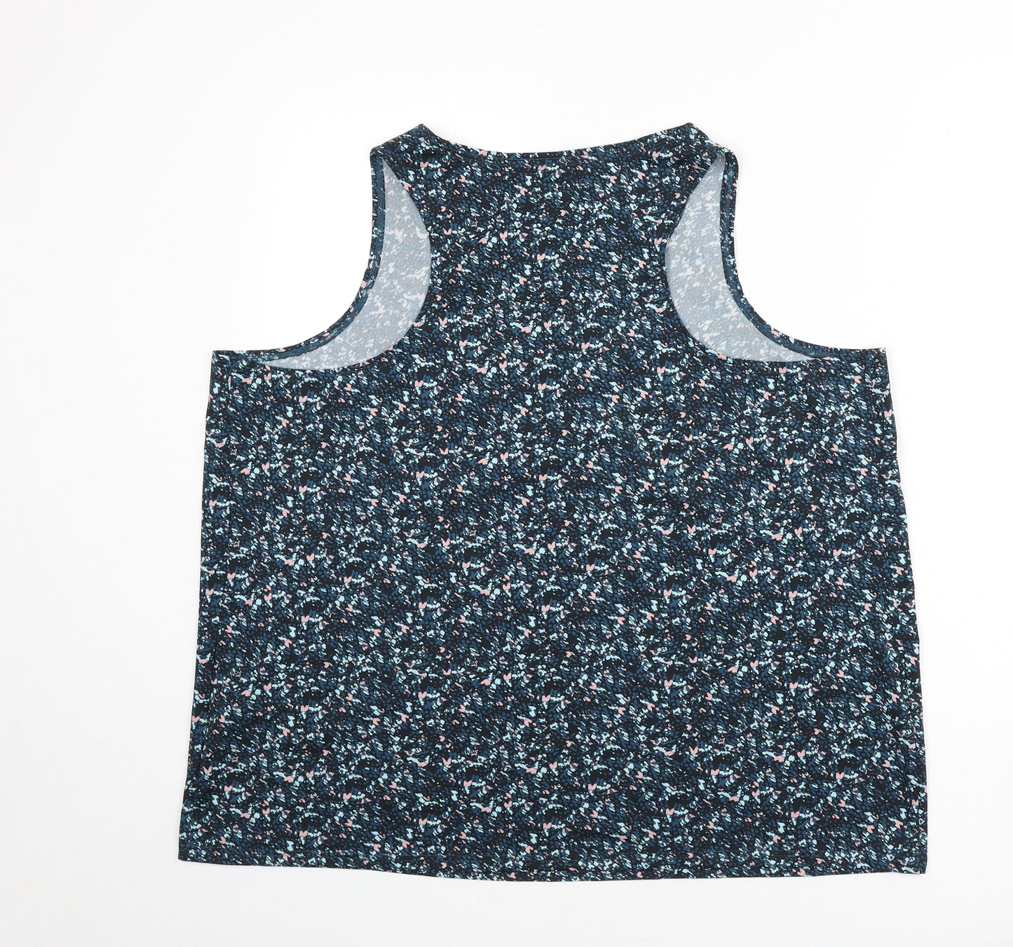 GOODMOVE Womens Multicoloured Geometric Polyester Basic Tank Size 24 Scoop Neck