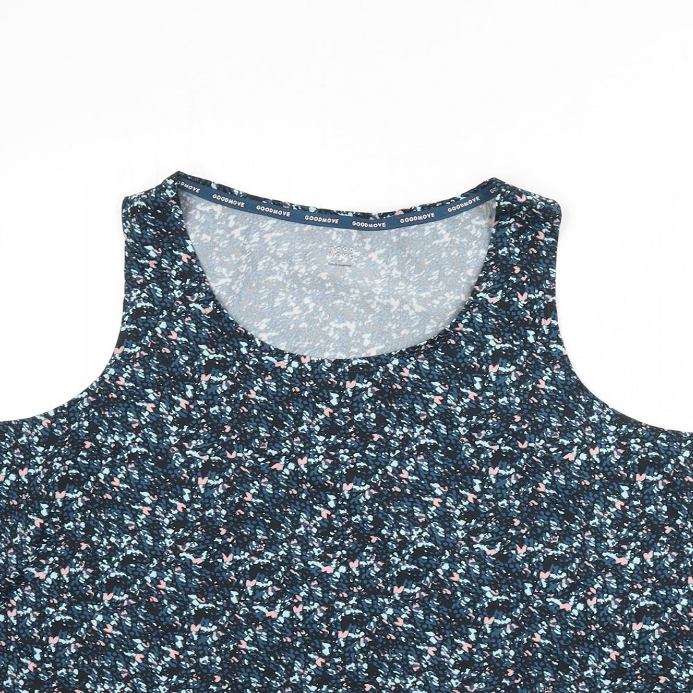 GOODMOVE Womens Multicoloured Geometric Polyester Basic Tank Size 24 Scoop Neck