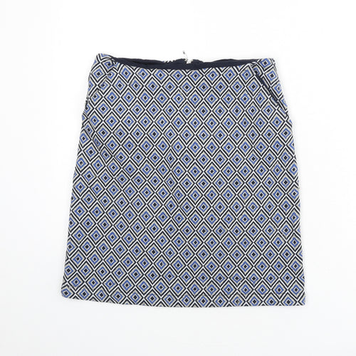 NEXT Womens Multicoloured Geometric Polyester A-Line Skirt Size 6 Zip