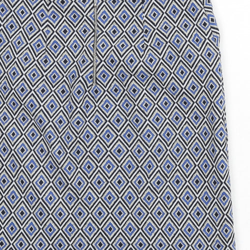 NEXT Womens Multicoloured Geometric Polyester A-Line Skirt Size 6 Zip