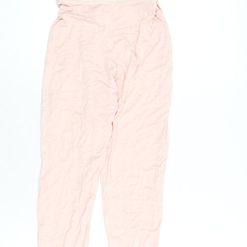 PRETTYLITTLETHING Womens Pink Viscose Capri Leggings Size 10 L23 in - Suspenders