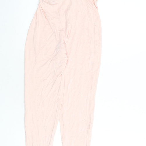 PRETTYLITTLETHING Womens Pink Viscose Capri Leggings Size 10 L23 in - Suspenders