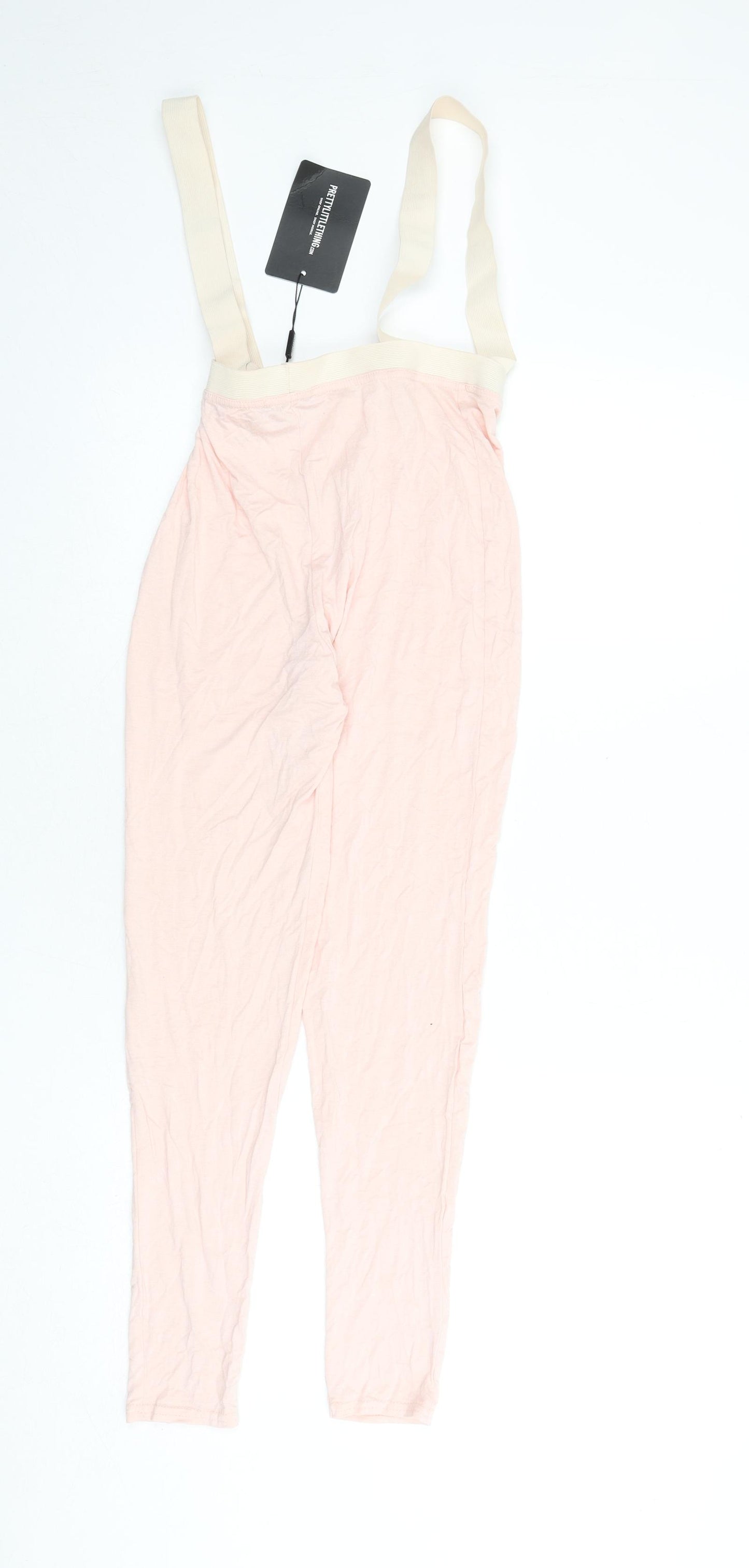 PRETTYLITTLETHING Womens Pink Viscose Capri Leggings Size 10 L23 in - Suspenders