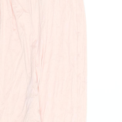 PRETTYLITTLETHING Womens Pink Viscose Capri Leggings Size 10 L23 in - Suspenders