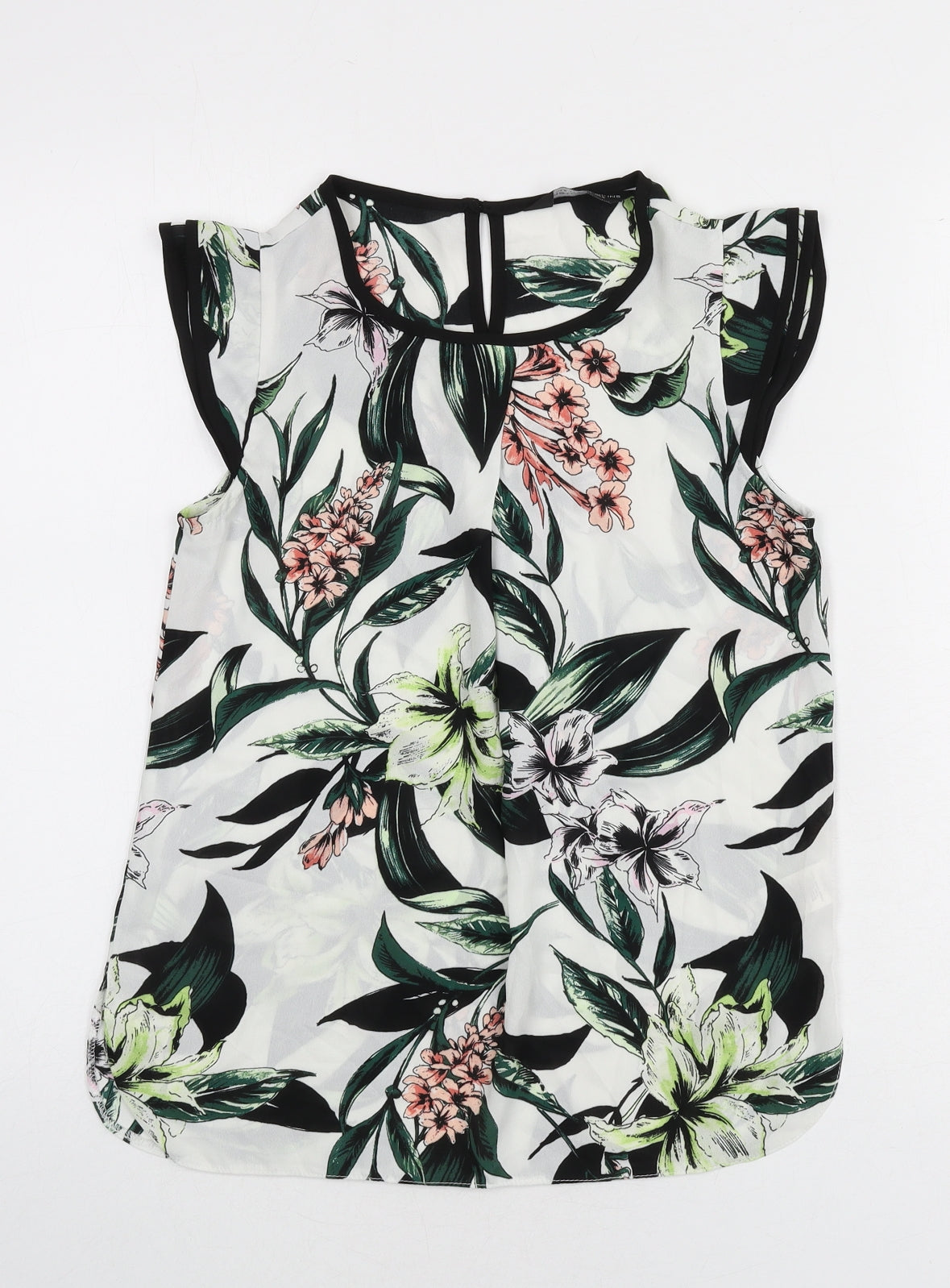 Dorothy Perkins Womens Multicoloured Floral Polyester Basic Blouse Size 6 Round Neck