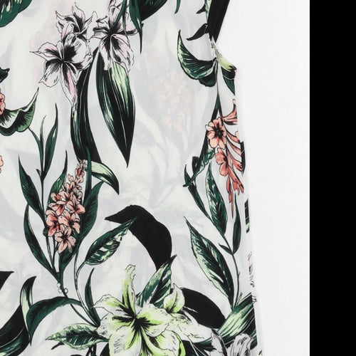 Dorothy Perkins Womens Multicoloured Floral Polyester Basic Blouse Size 6 Round Neck