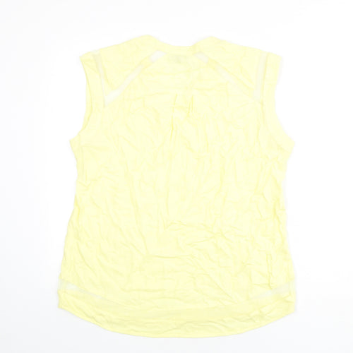 Warehouse Womens Yellow Polyester Basic Tank Size 16 V-Neck - Mesh Panels