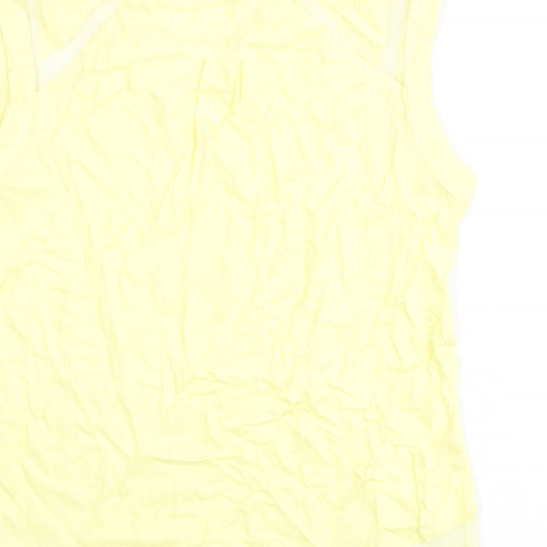 Warehouse Womens Yellow Polyester Basic Tank Size 16 V-Neck - Mesh Panels