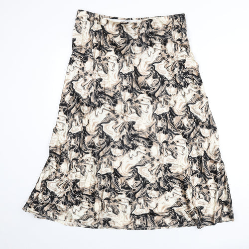 Marks and Spencer Womens Multicoloured Geometric Viscose Flare Skirt Size 16