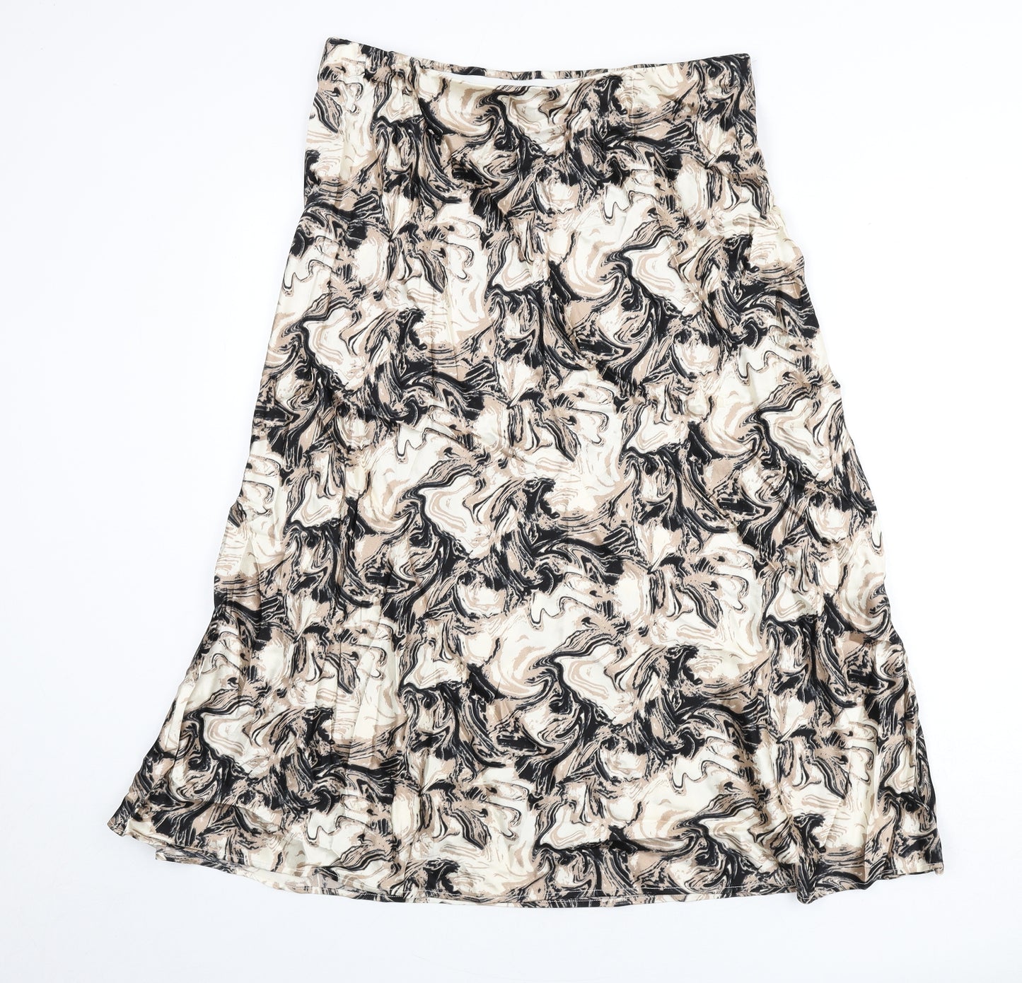 Marks and Spencer Womens Multicoloured Geometric Viscose Flare Skirt Size 16