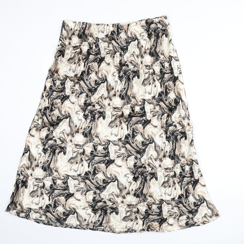 Marks and Spencer Womens Multicoloured Geometric Viscose Flare Skirt Size 16