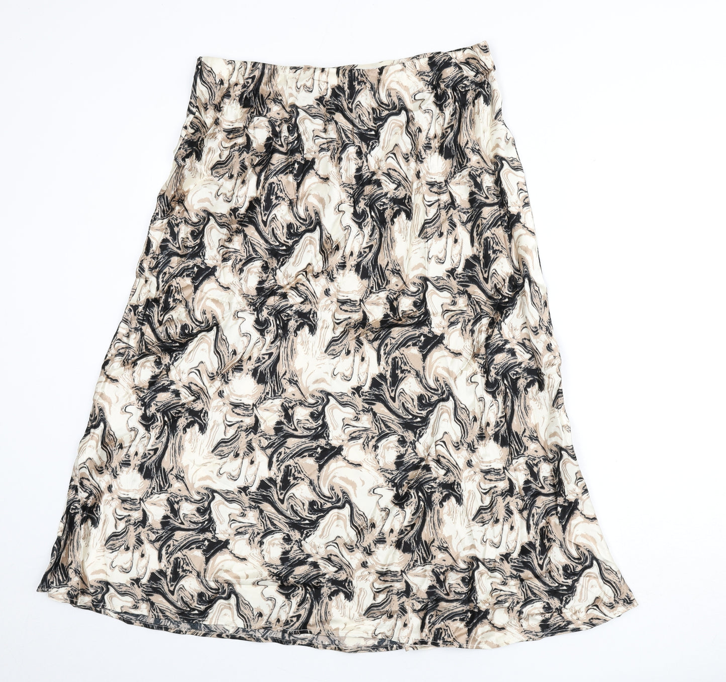 Marks and Spencer Womens Multicoloured Geometric Viscose Flare Skirt Size 16