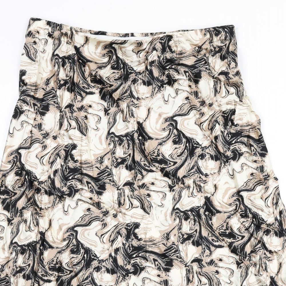 Marks and Spencer Womens Multicoloured Geometric Viscose Flare Skirt Size 16