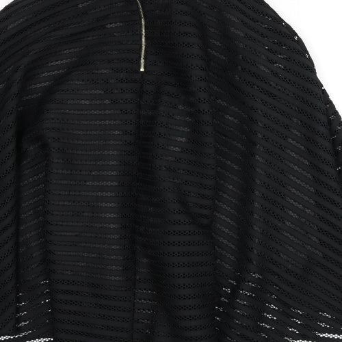 New Look Womens Black Polyester Flare Skirt Size 10 Zip