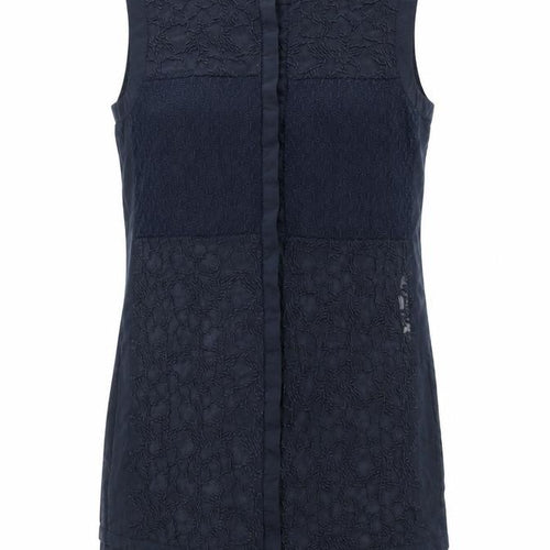 Wallis Womens Blue Geometric Polyester Tunic Blouse Size 10 Round Neck - Embroidered Detail